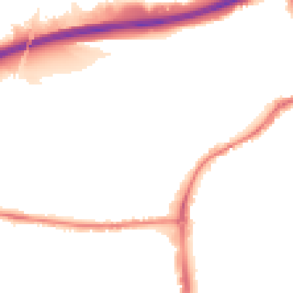 Night-time road noise heatmap for IP33 3AJ