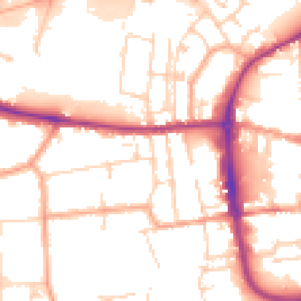 Daytime road noise heatmap for IP33 3EA