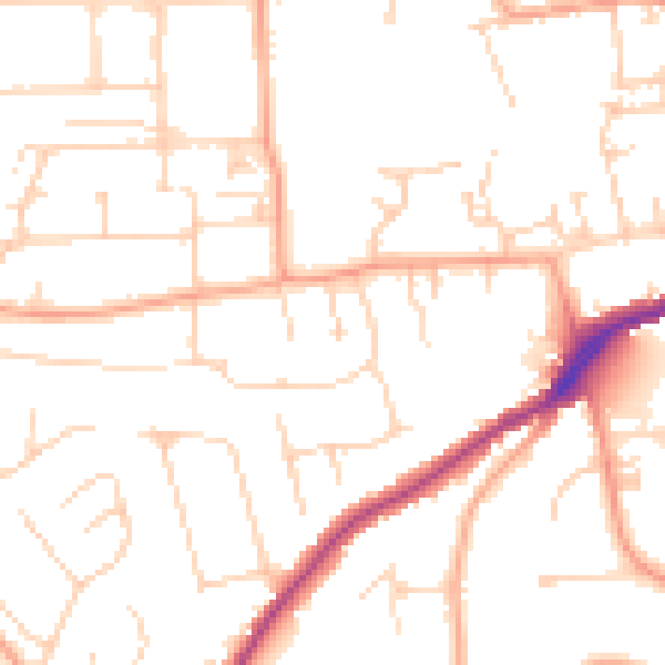 Daytime road noise heatmap for IP33 3JW