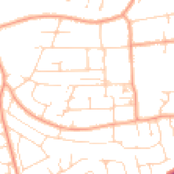 Daytime road noise heatmap for IP33 3LX