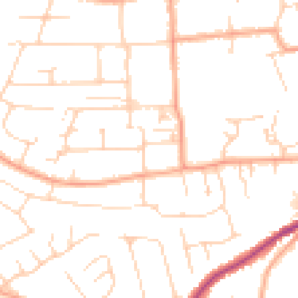 Daytime road noise heatmap for IP33 3NB