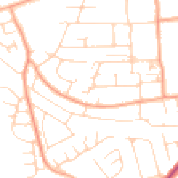 Daytime road noise heatmap for IP33 3NG