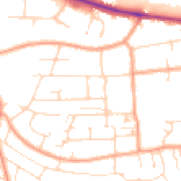 Daytime road noise heatmap for IP33 3QF