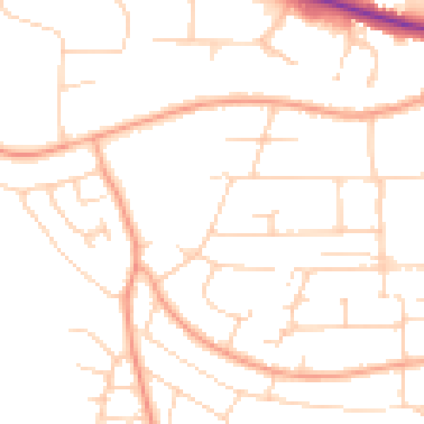 Daytime road noise heatmap for IP33 3QJ