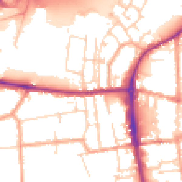 Daytime road noise heatmap for IP33 3RQ