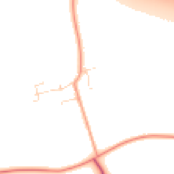 Daytime road noise heatmap for IP33 3TH