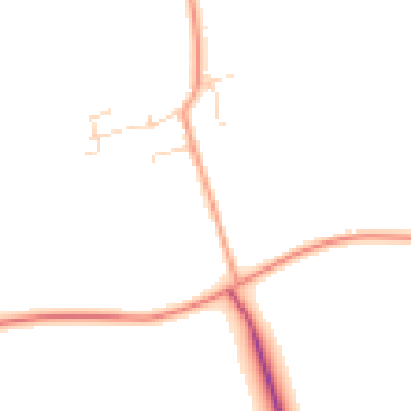 Daytime road noise heatmap for IP33 3TN
