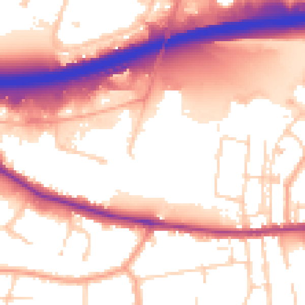 Daytime road noise heatmap for IP33 3TT
