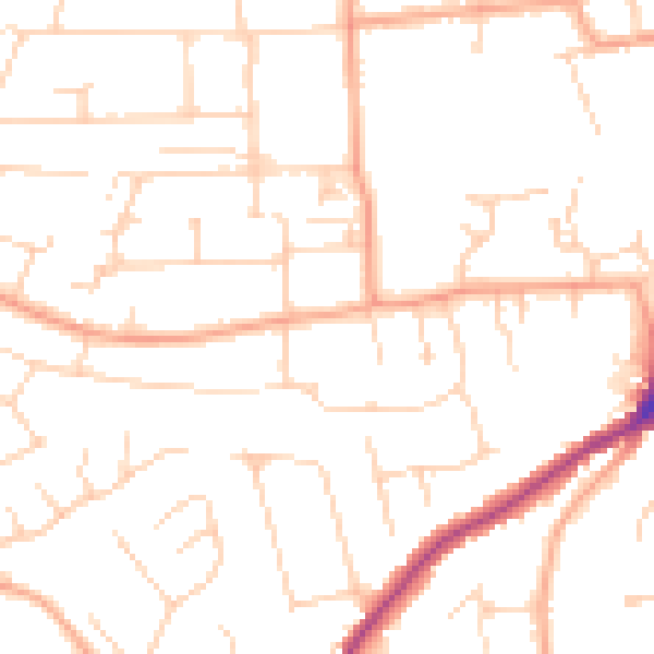 Daytime road noise heatmap for IP33 3UA
