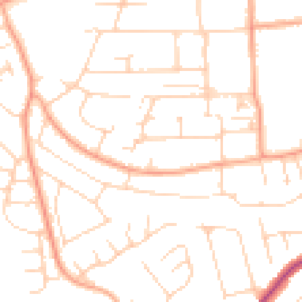 Daytime road noise heatmap for IP33 3UD