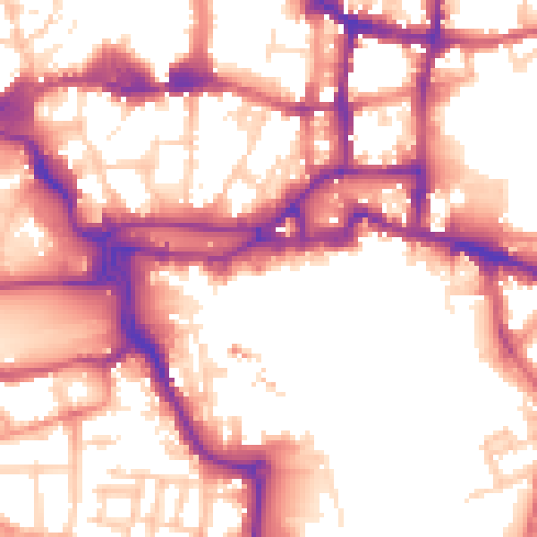 Daytime road noise heatmap for IP4 1FH