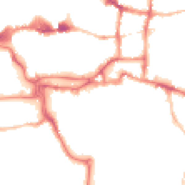 Night-time road noise heatmap for IP4 1FH