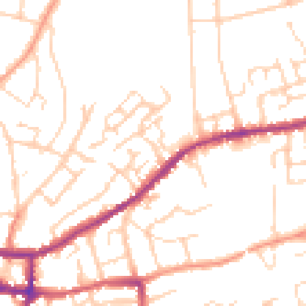 Daytime road noise heatmap for IP4 2AE