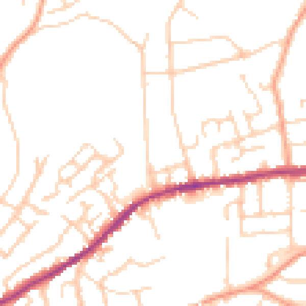 Daytime road noise heatmap for IP4 4AB