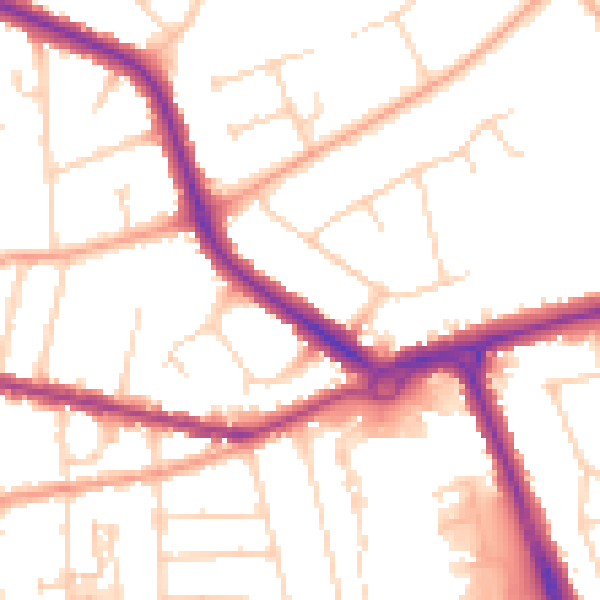 Daytime road noise heatmap for IP4 4SF