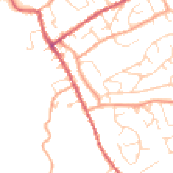 Daytime road noise heatmap for IP7 5AD