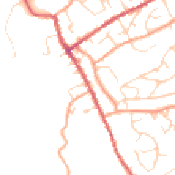 Daytime road noise heatmap for IP7 5AF