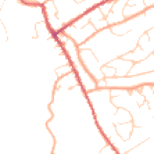 Daytime road noise heatmap for IP7 5AG