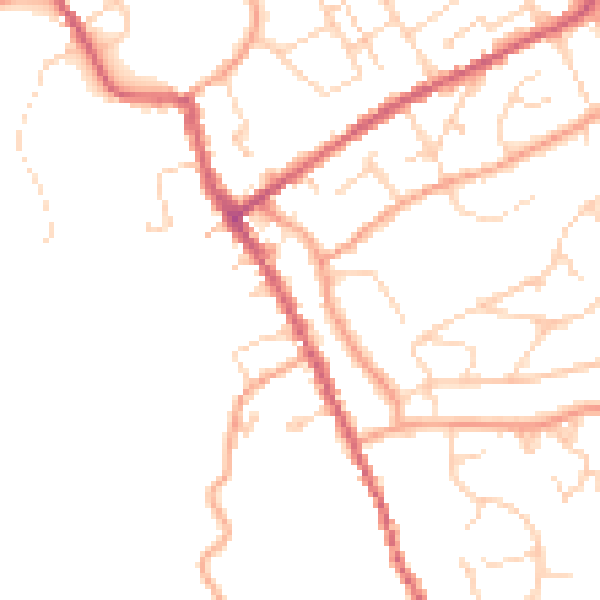 Daytime road noise heatmap for IP7 5AL