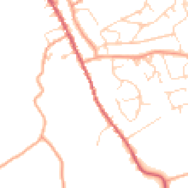 Daytime road noise heatmap for IP7 5AT