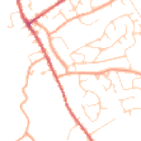 Daytime road noise heatmap for IP7 5AU