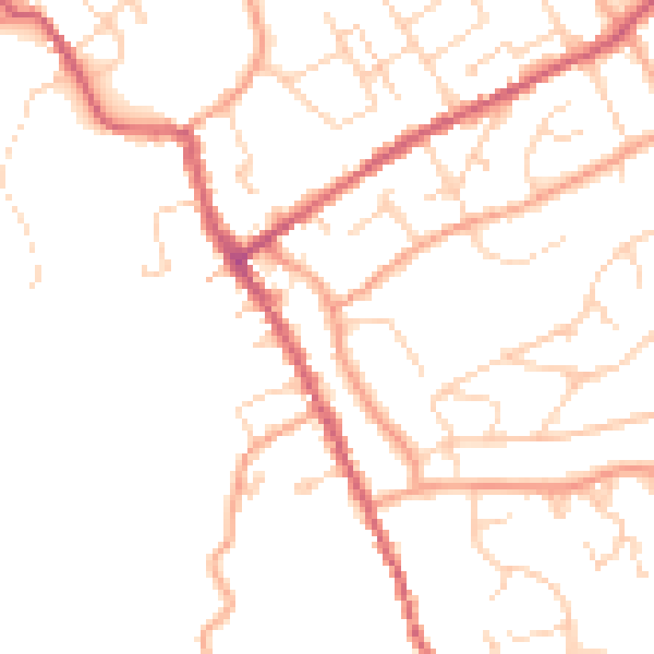 Daytime road noise heatmap for IP7 5BB
