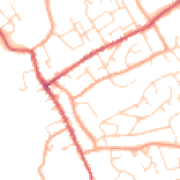 Daytime road noise heatmap for IP7 5BE