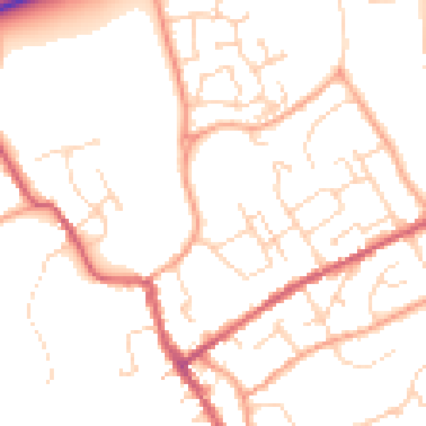 Daytime road noise heatmap for IP7 5BF
