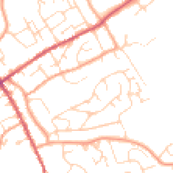 Daytime road noise heatmap for IP7 5BH