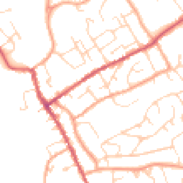 Daytime road noise heatmap for IP7 5BL