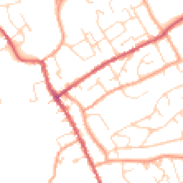 Daytime road noise heatmap for IP7 5BN