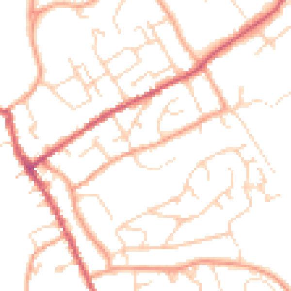 Daytime road noise heatmap for IP7 5BP