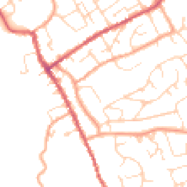Daytime road noise heatmap for IP7 5BQ