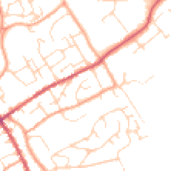 Daytime road noise heatmap for IP7 5BS