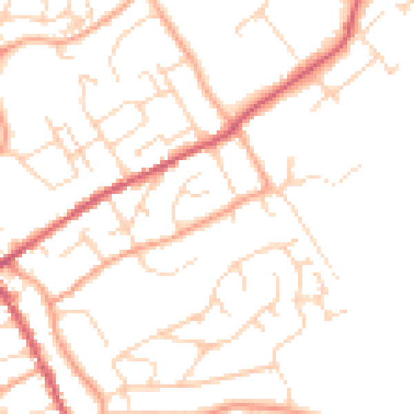 Daytime road noise heatmap for IP7 5BT
