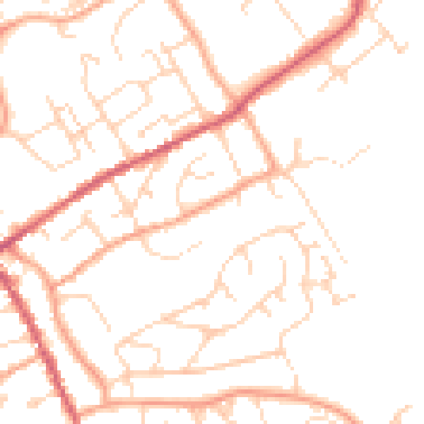 Daytime road noise heatmap for IP7 5BU