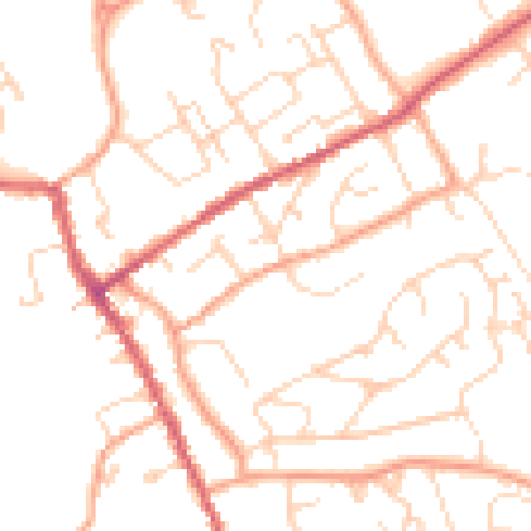 Daytime road noise heatmap for IP7 5BW
