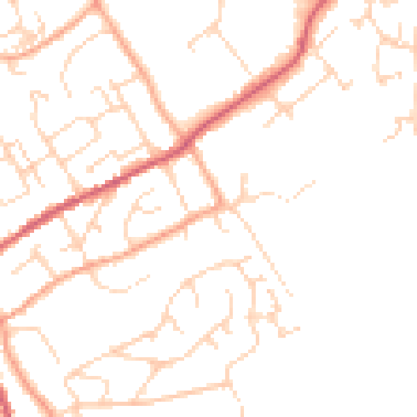 Daytime road noise heatmap for IP7 5BX
