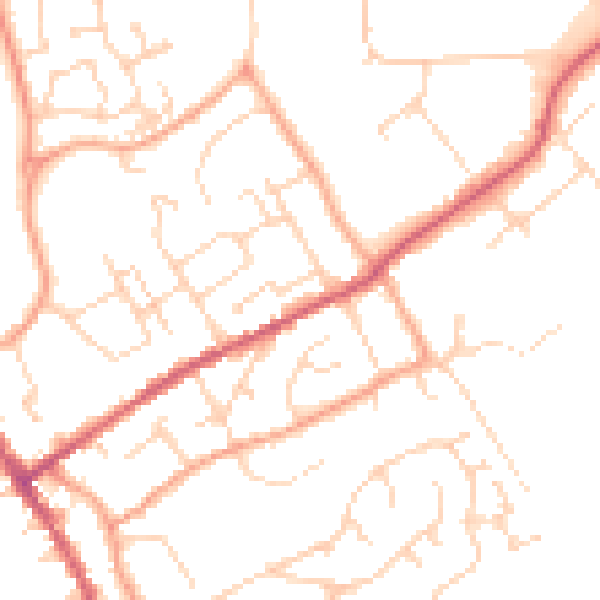 Daytime road noise heatmap for IP7 5BY