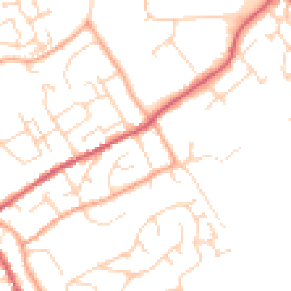 Daytime road noise heatmap for IP7 5DA