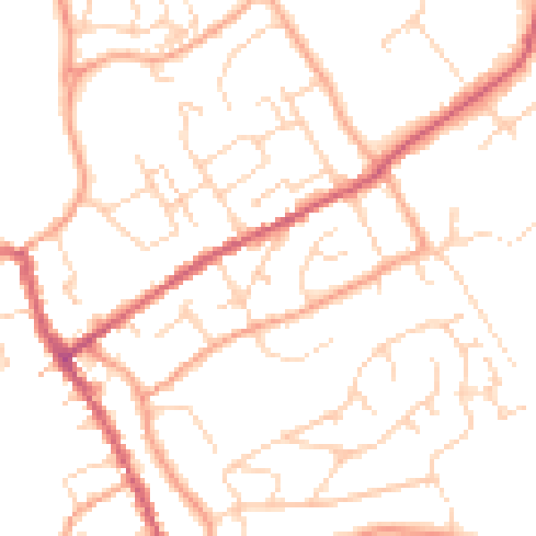 Daytime road noise heatmap for IP7 5DB
