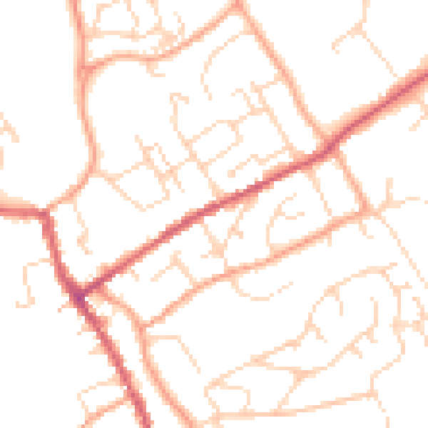Daytime road noise heatmap for IP7 5DD