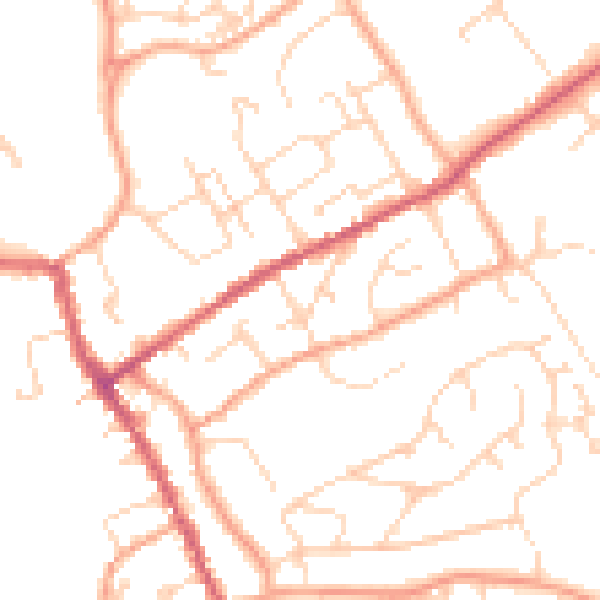 Daytime road noise heatmap for IP7 5DF