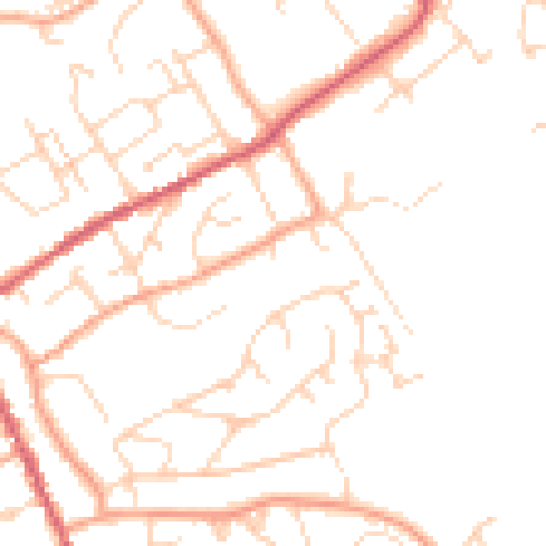 Daytime road noise heatmap for IP7 5DH