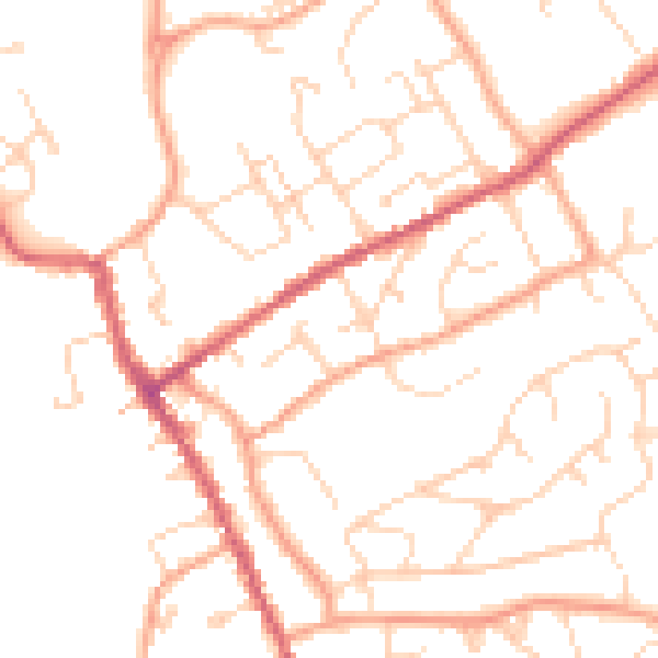 Daytime road noise heatmap for IP7 5DJ