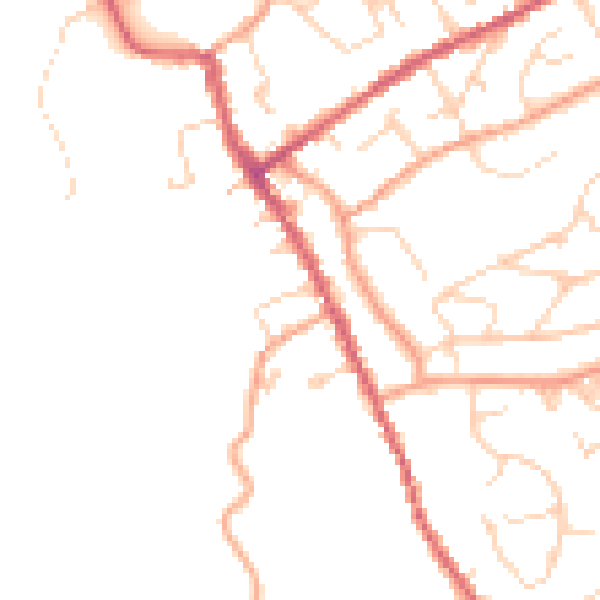 Daytime road noise heatmap for IP7 5DL