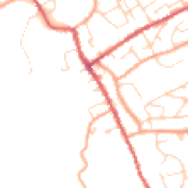 Daytime road noise heatmap for IP7 5DT