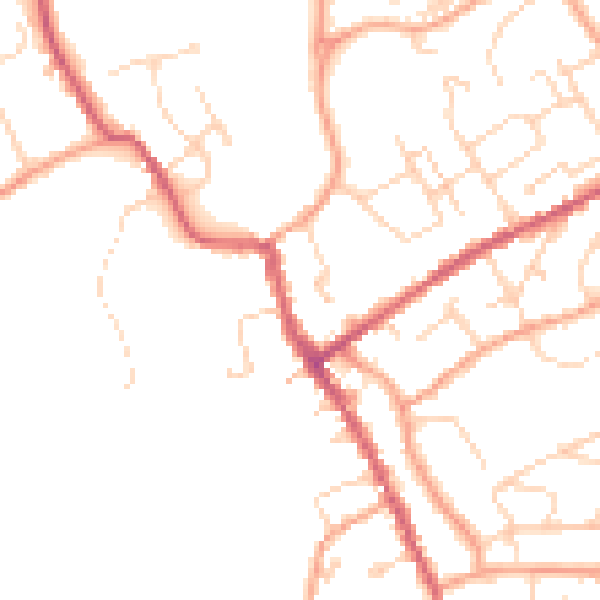 Daytime road noise heatmap for IP7 5EL