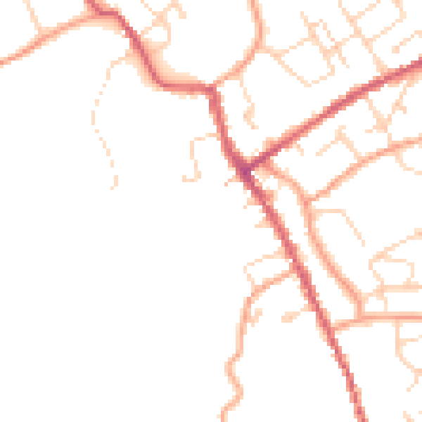 Daytime road noise heatmap for IP7 5EQ