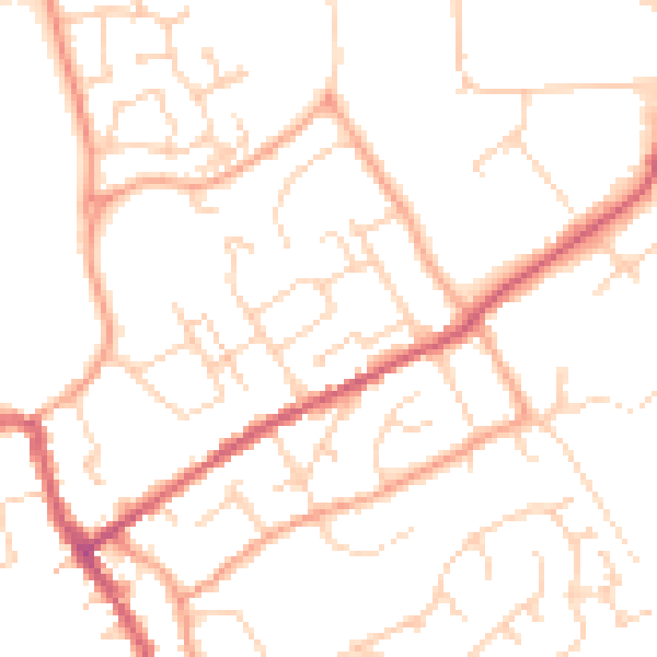 Daytime road noise heatmap for IP7 5ET